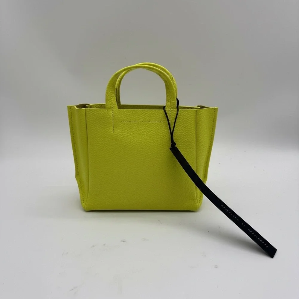 Ampersand As‎ Apostrophe Neon Yellow Micro Tote Leather NWT - Picture 5 of 7